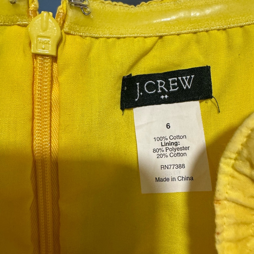 J. Crew Yellow Textured Strapless midi Dress size 6 - Picture 2 of 6